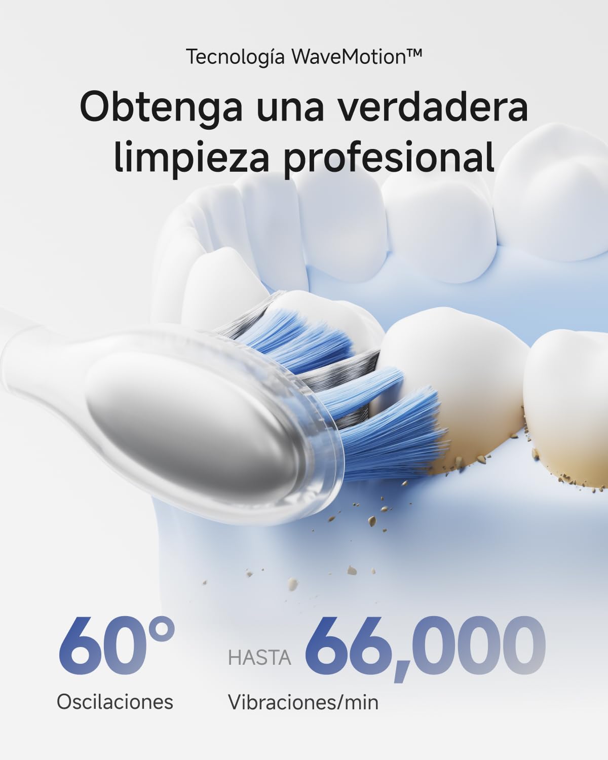 Laifen Wave Pro Cepillo Eléctrico Sónico, Autonomía 70 Días, Aluminio | Sistema de Limpieza de Doble Modo, Sensor de Presión Inteligente, Tecnología WaveMotion de 60°, IPX8, Ajustes desde la App
