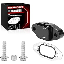 LS Engine Oil Cooler Bypass Cover Block-Off Plate for Gen III/IV LS Engines, Durable Aluminum Replacement for OE#12577903, 2 x 1/8" NPT Ports