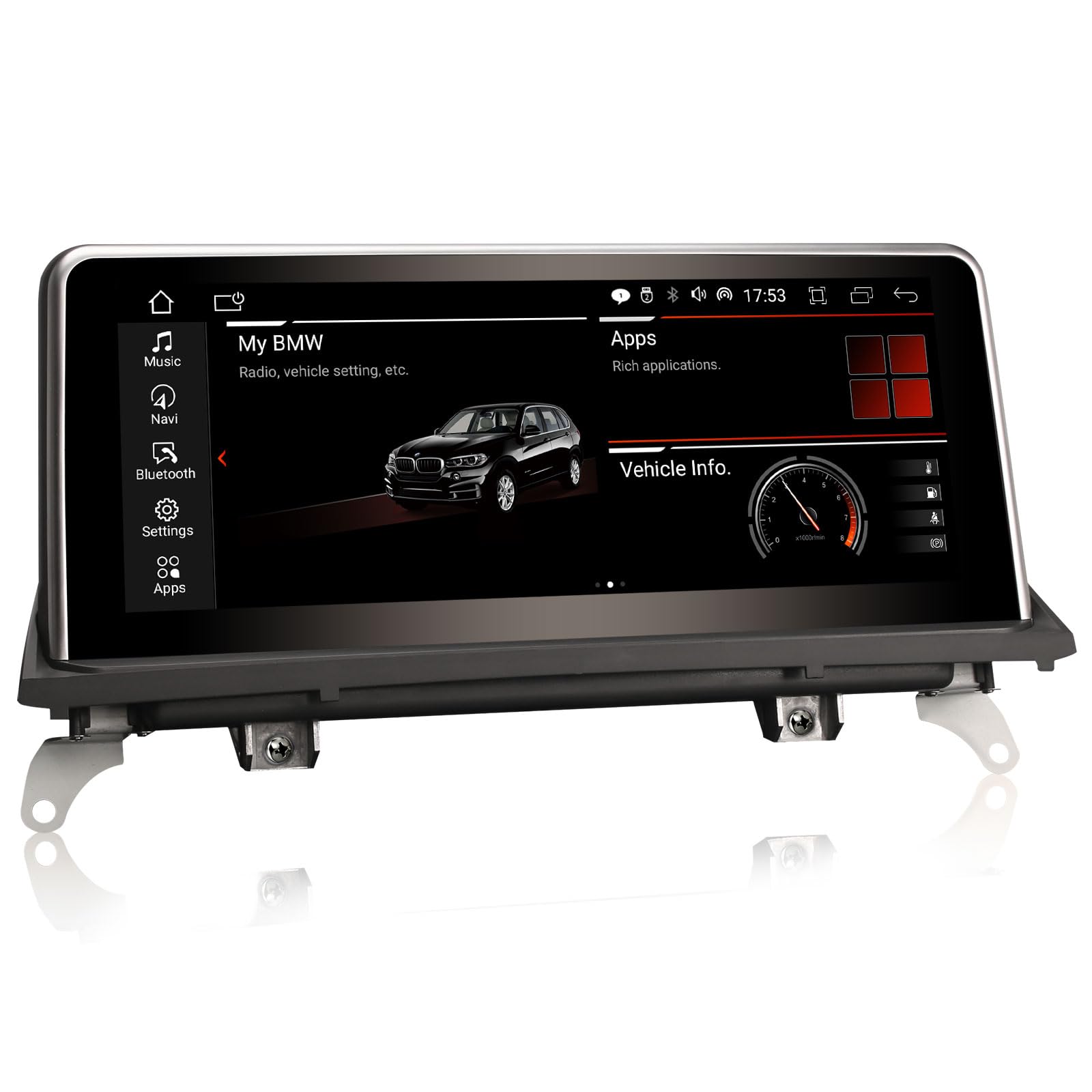 Erisin 10.25 inch 8-Core 4GB+64GB Android 14 Car Stereo Bluetooth with Sat Nav for BMW X5 E70 X6 E71 (2011-2013) CIC System Support GPS CarPlay Android Auto DAB+ WiFi 4G TPMS SWC DVR USB IPS Screen