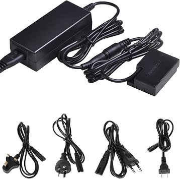 ACK-E18 AC Power Adapter and DR-E18 DC Coupler LP-E17 Dummy Battery Kit for Canon EOS Rebel T6i T6s T7i T8i SL2 SL3 77D 200D 250D 750D 760D 800D D850 RP Kiss X8i X9i X10i 8000D 9000D CamerasUK Plug
