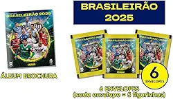 Kit C/ 1 Álbum Brochura + 6 Envelopes de Figurinhas Brasileirão 2025