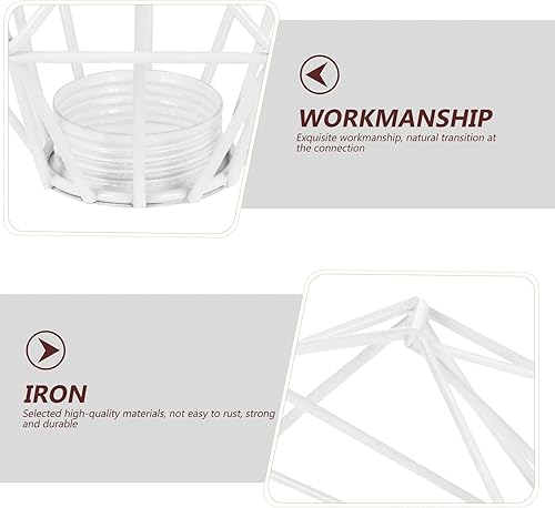 Miniatura 3 de CALLARON Pantalla de lámpara de jaula Pantalla de lámpara de alambre Protector de lámpara de metal Pantalla de lámpara de diamante Cubierta de