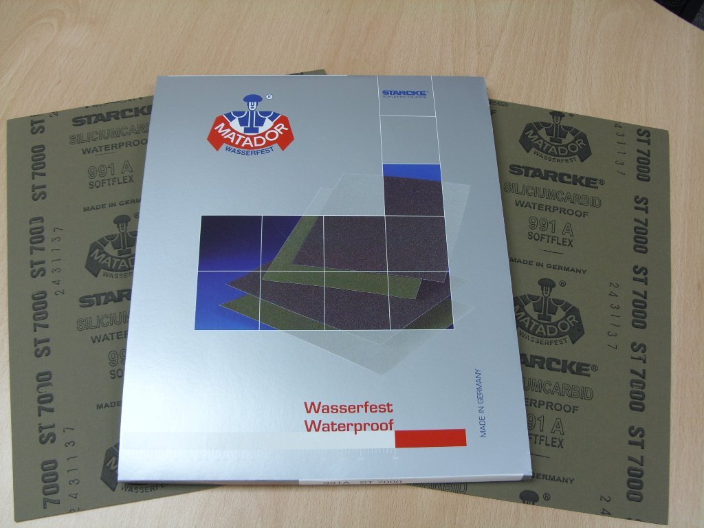 Starcke Matador Wet and dry sandpaper. A Weight 1 pack of 10 sheets 7000 Grit