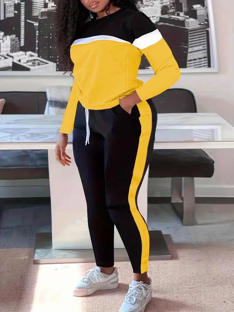 HTD Womens 2 Piece Outfits Casual Sweatsuits Long Sleeve Tracksuit Matching Sets