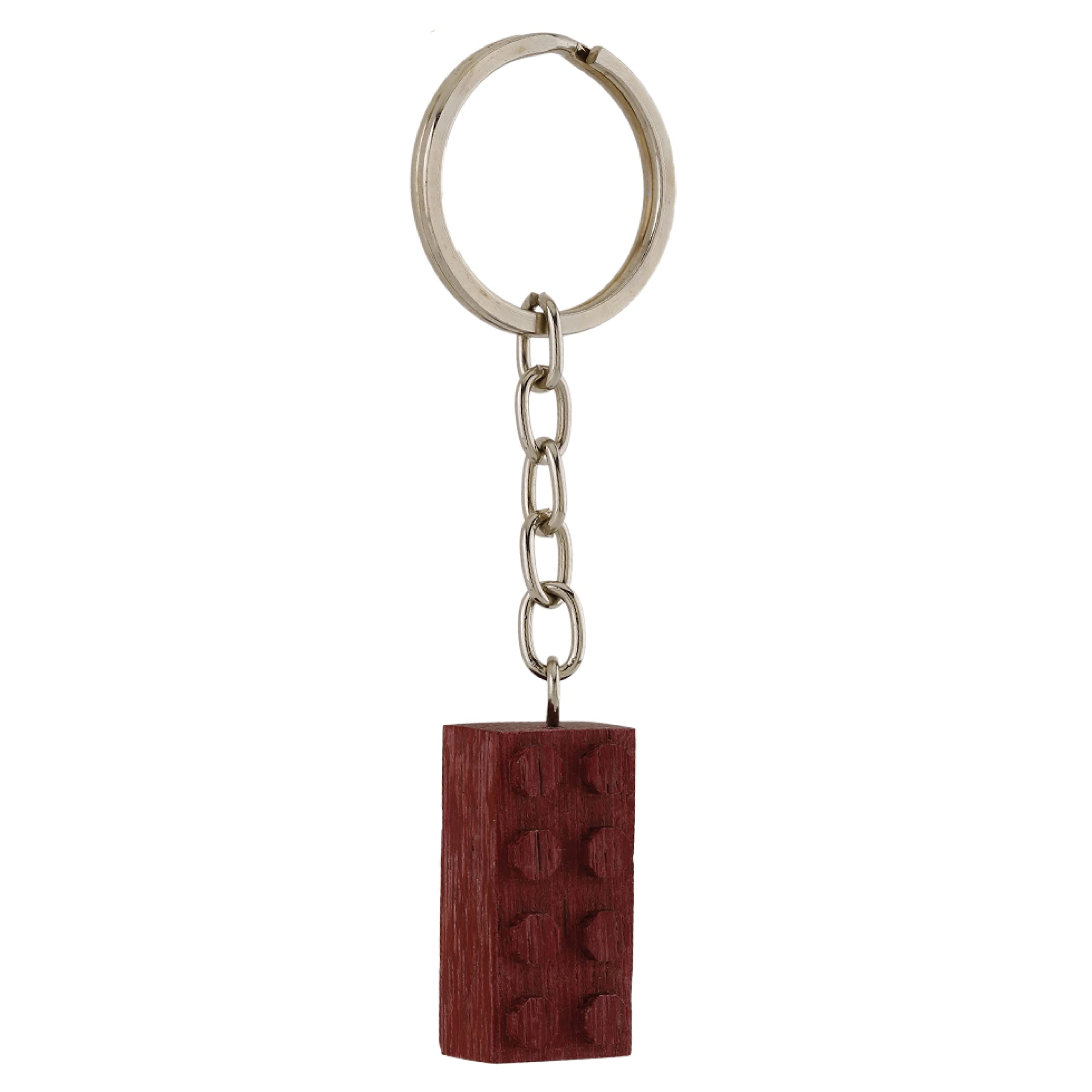 Wooden Keychain 2x4 Block Natural Woods from All Corners of The World, Ebony Chestnut, Oak, Beech, Osage, Ash, Sapele, Iroko, Walnut, Limba, Heartwood (Heartwood)