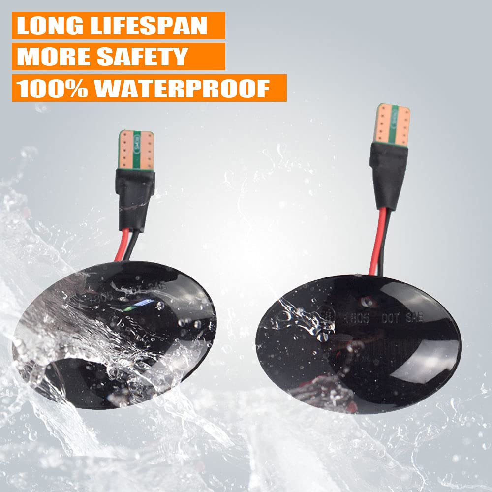 Intermitente LED para Maserati Granturismo Lancia Ypsilon Fiat 500 (negro)