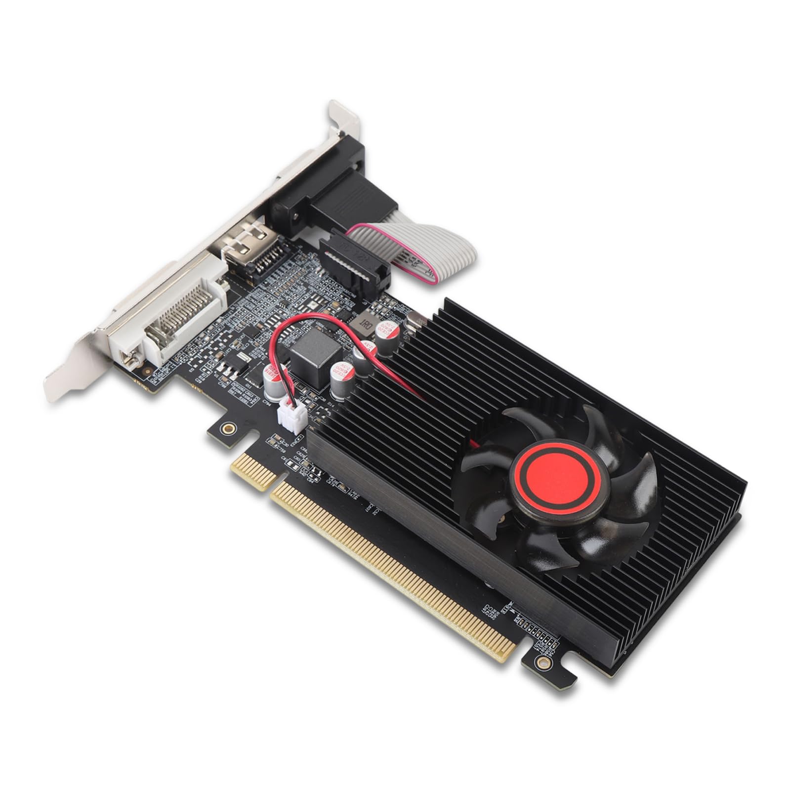 Scheda Grafica GT 610 2GB DDR3, 64 - Bit, HDMI VGA DVI, Scheda Grafica Video per PC per Computer, PCI Express 2.0 con Ventole di Raffreddamento Silenzioso