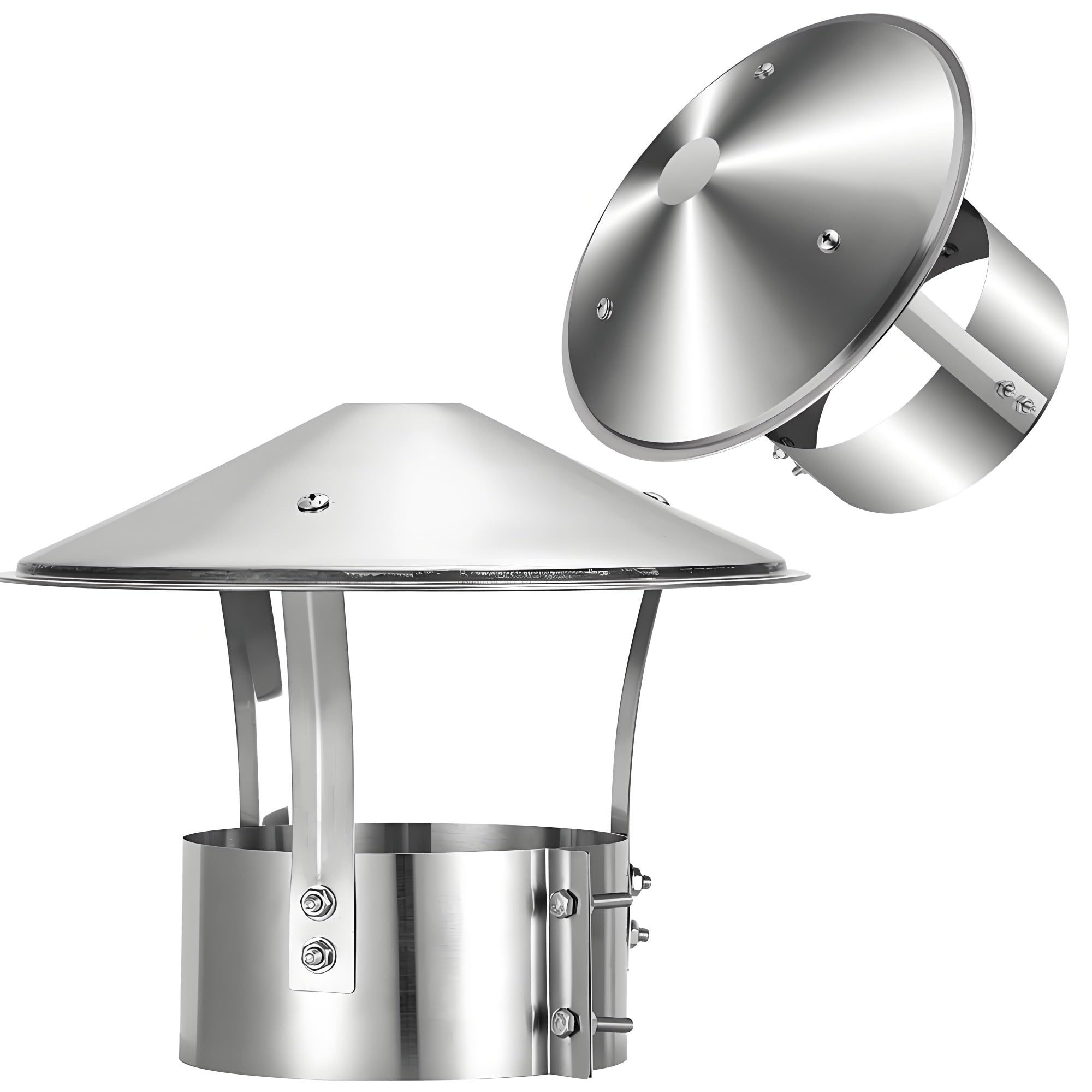 KGLHJDY Stainless Steel Chimney Caps and Cowls, 75mm-315mm Boiler Flue Rain Cover, Chimney Flue Guard Outside Vent Hood, Stove Pipe Topper(210mm/8.3in)