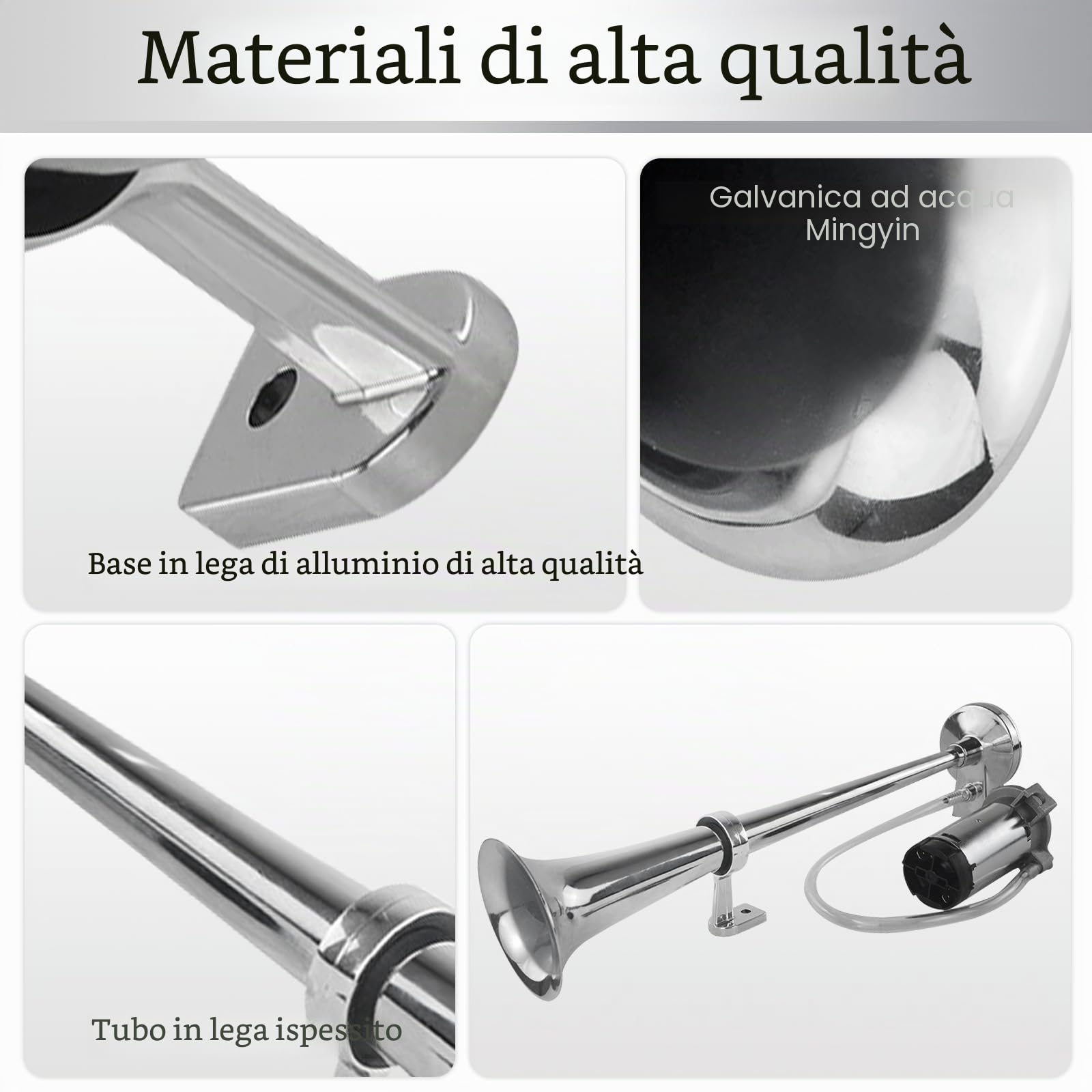 Trombe Auto 12v Bitonali, Trombe Camion Per Trattore Da 150Db, | Diametro Di 450 Mm, Adatto A Una Varietà Di Modelli Di Auto, Camion, Trattori, Motociclette E Barche Ecc