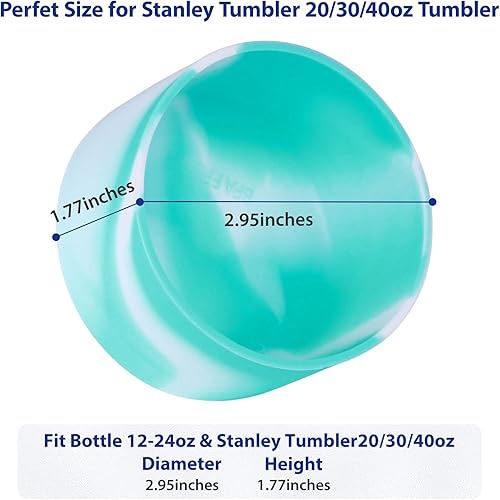 Miniatura 2 de SHEEFLY Paquete de 2 botas de silicona para Stanley Quencher & Stanley Iceflow de 20 onzas y 30 onzas, cubierta de silicona para botella de agua