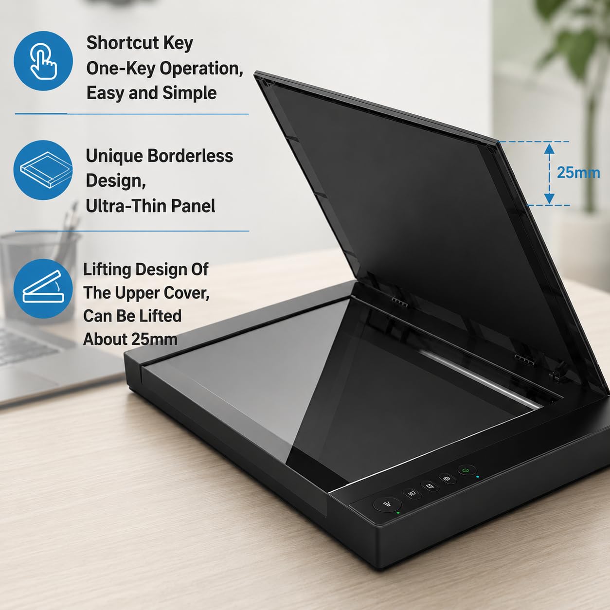 Scanner piano A3, 2400 x 2400 dpi, velocità di scansione 4 secondi