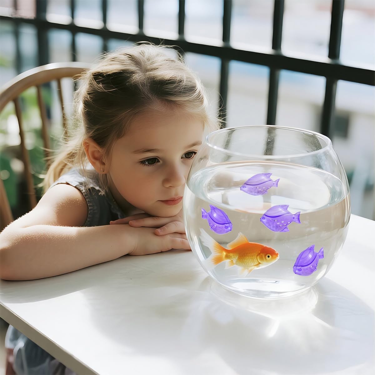 Humidifier Tank Cleaner, 10PCS Universal Humidifier filters fish Compatible with Drop, Droplet, Warm&Cool Mist Humidifiers, Fish Tank, Keep The Water (Fish-Purple)