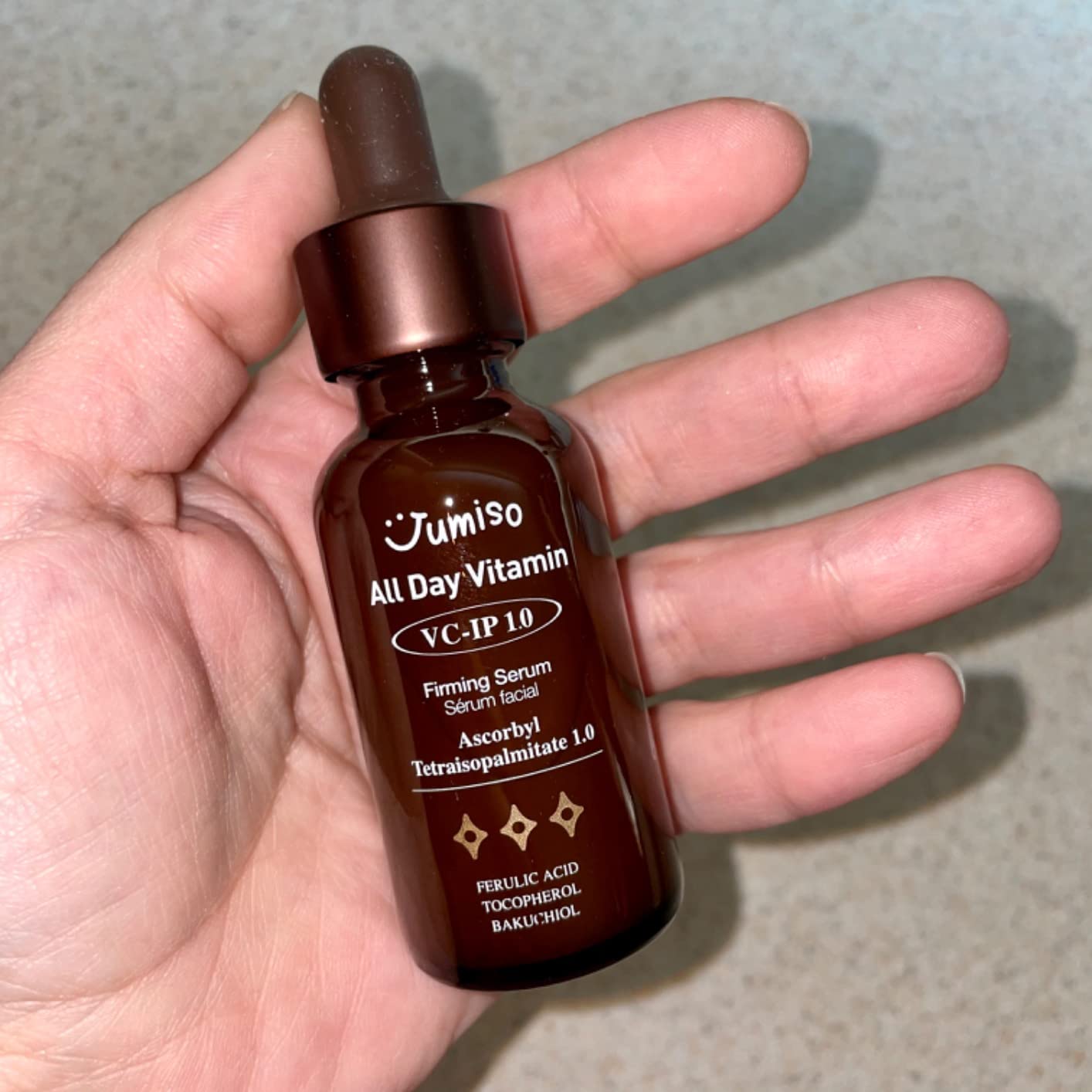 JUMISO All Day VC-IP 1.0 Firming Serum 30ml, 1.01 fl oz, Boosting Collagen, Reducing fine lines, Aronia Extract, Bakuchiol, Panthenol