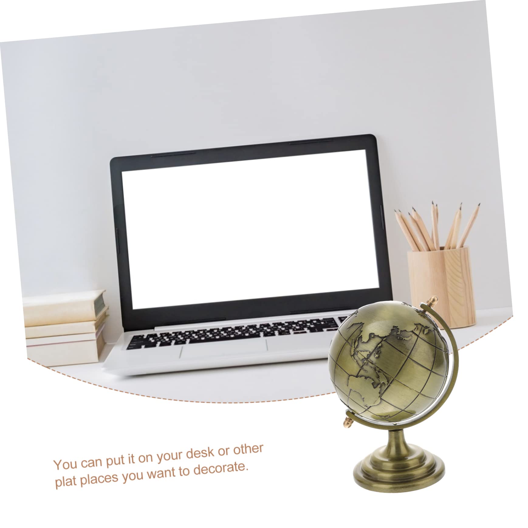 JOINPAYA Globe Rotating Decor Rotating Globe Adornment Iron Material for Modern Home Office Decor