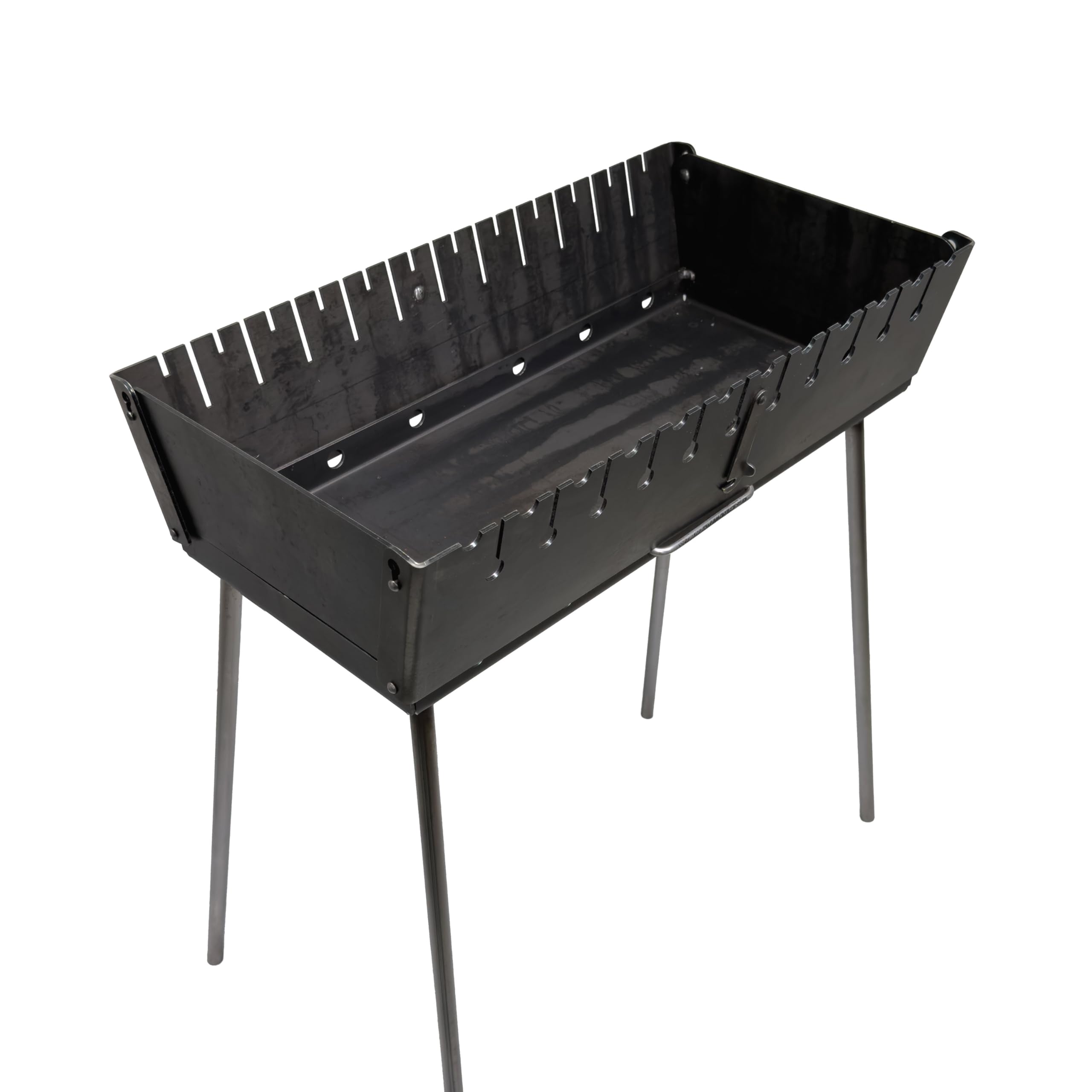 Mangal Grill Schaschlik Holzkohlegrill – Faltbarer BBQ Koffer-Grill aus 3 mm Stahl für 12 Spieße – Tragbarer Outdoor Kohlegrill für Camping, Garten, Picknick & Reisen