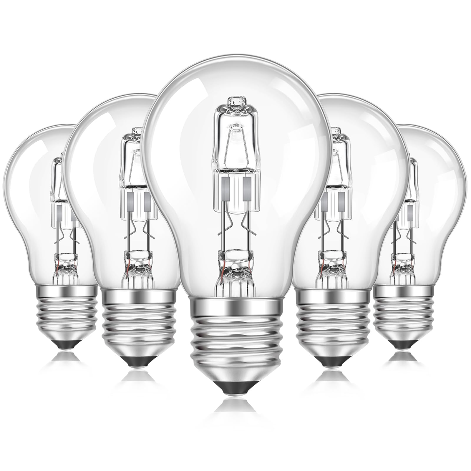 SCNNC Leuchtmittel E27 A55 Dimmbar 220V, lampe E27 Classic Klar Birne Warmweiß 2700K, E27 Globe lampen für Deckenleuchte, Wandlampe, Tischlampe, 5 Stück