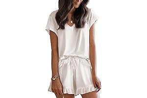 Dreamy Satin Pajama Set with Ruffle Shorts
