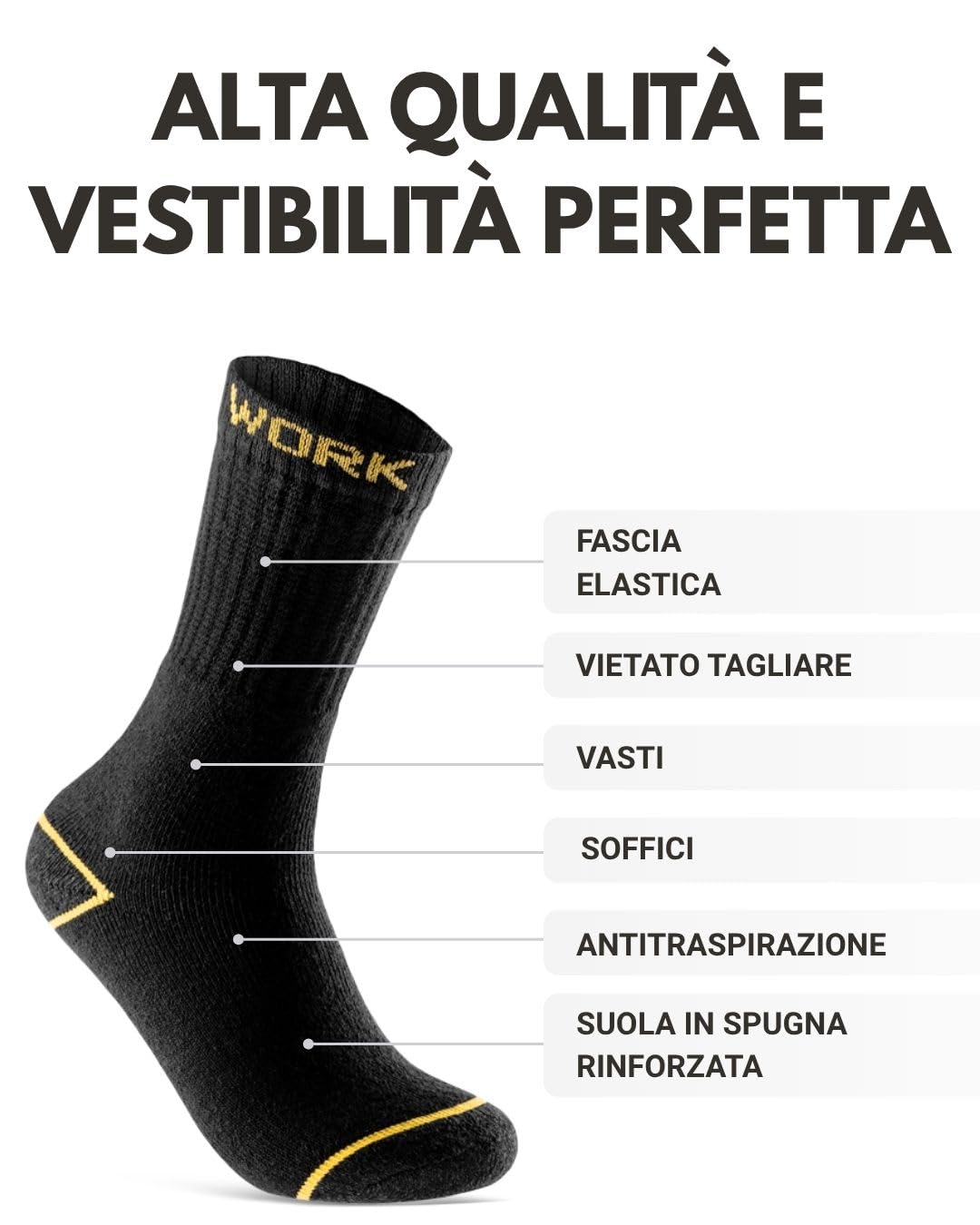 sockenkauf24 10 o 20 Paia di Calze da Lavoro Corti Uomo Cotone WORK