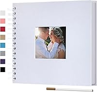 Vista 15 de Álbum de fotos para scrapbook DIY de 10 x 10 pulgadas con cubierta de diseño de ventana, 80 páginas, libro de recuerdos de papel artesanal para Negro