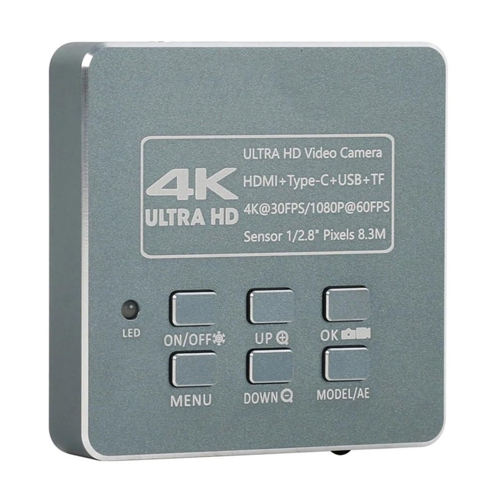 Mikroskopbeobachtung 8,3 MP 4K 1080P 60FPS HDMI USB-C Digitale Videomikroskopkamera 1X-130X C-Mount-Objektiv for die Reparatur von Telefon-PCBs