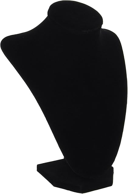 Kamay's 3-Dimensional Black Velvet Jewelry Necklace Pendant Mannequin Neck Stand 21X16cm/8.23X6.3Inch (Pack of 1)