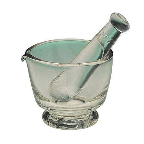 826-2 Mortero y mortero, vidrio, 2-7/8" de diámetro