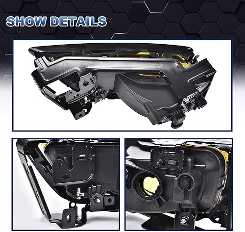 Miniatura 5 de PIT66 Luz antiniebla, compatible con Honda Accord Sedan 2013-2015 faros antiniebla con bombillas lente amarilla, repuesto directo del mercado de