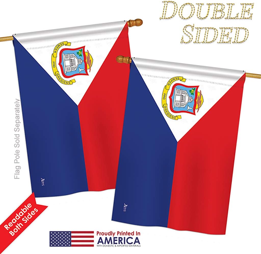 St Martin House Flag Regional Nationality Nation International World Country Particular Area Small Decorative Gift Yard Banner Double-Sided Made In USA 28 X 40