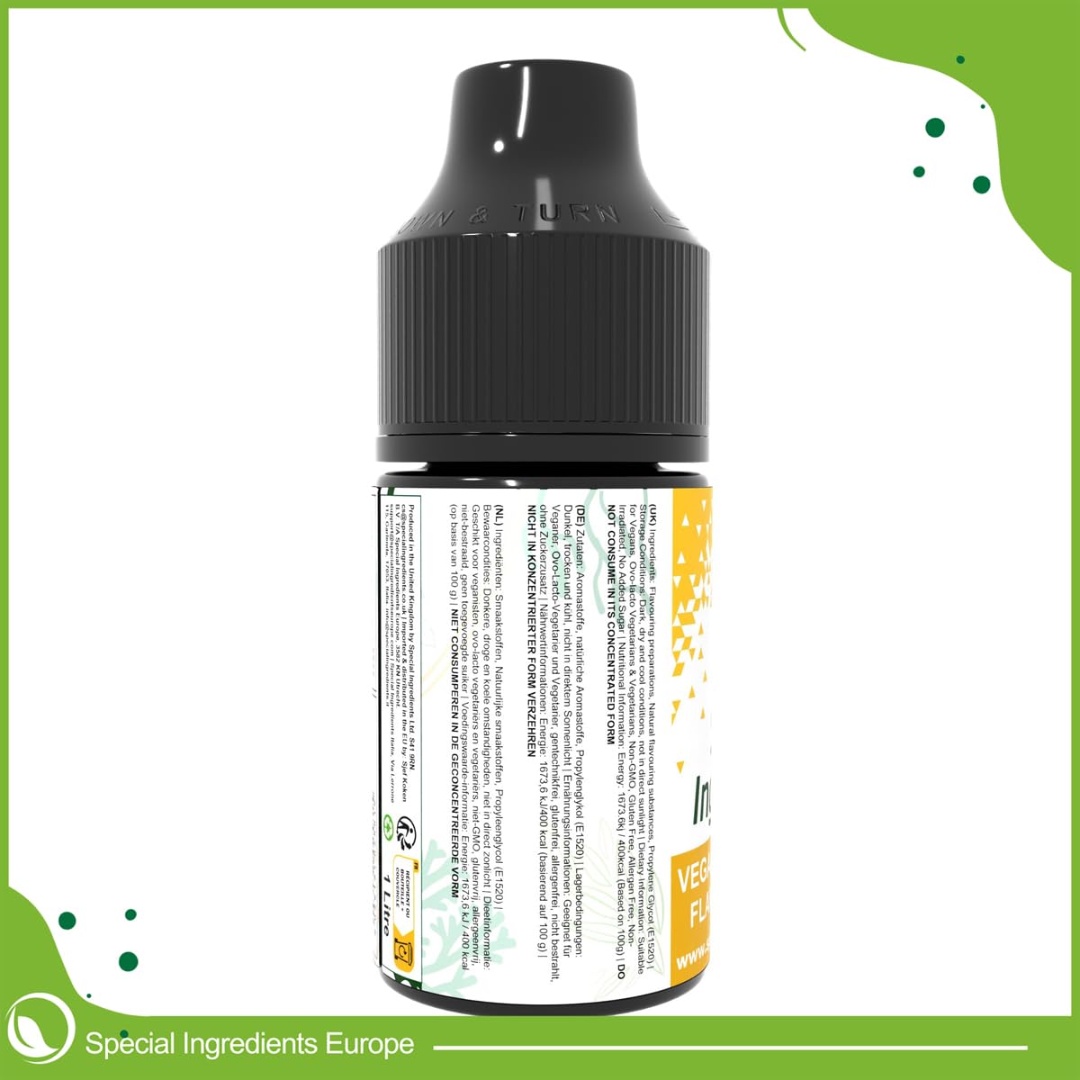 Special Ingredients Flavour Drops Vegan Cheese, 1 L | Veganer Käse-Geschmackstropfen, Lebensmittelaroma, Vegane Geschmackstropfen, Für Backen, Speisen und Getränke, Zuckerfrei