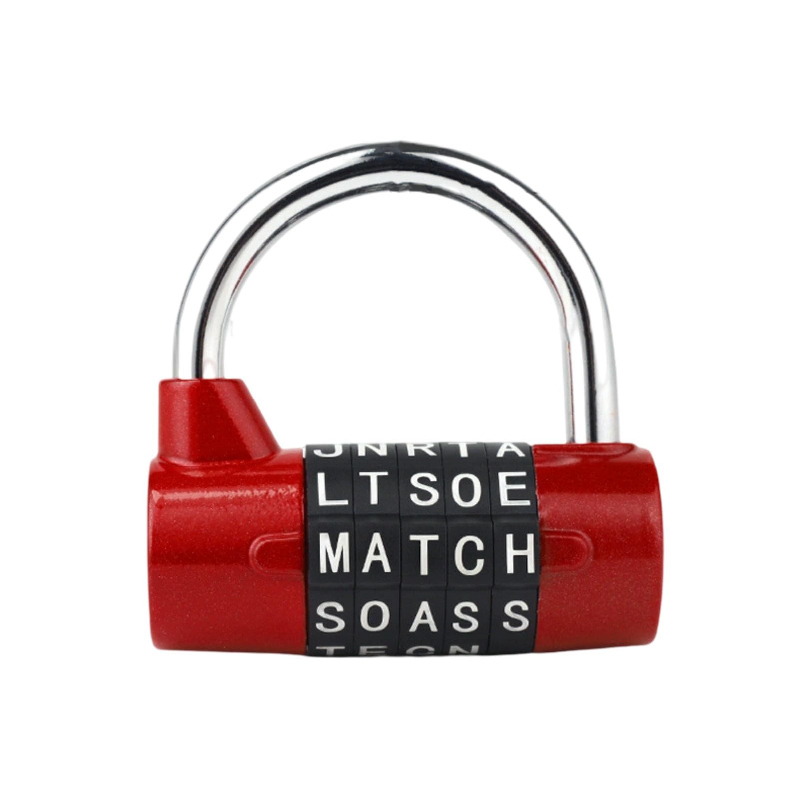 Buxuaaaa Men's Red Security Password For Storage Cabinet Luggage Wardrobe 5 Letter Combination Padlock Gym Locker Padlock Keyless