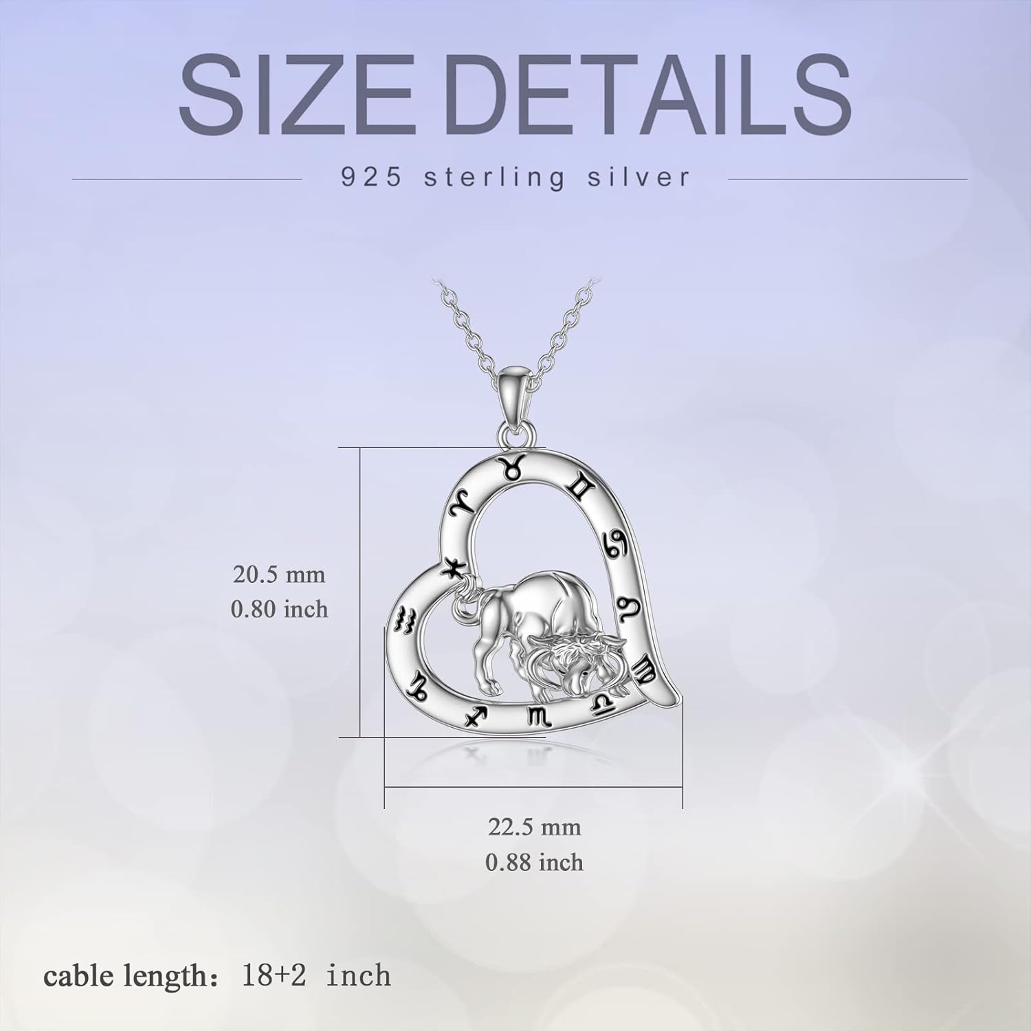 Zodiac Necklace for Women Sterling Silver Astrology Heart Necklace 12 Constellations Horoscope Pendant Zodiac Jewelry Gifts - Image 4