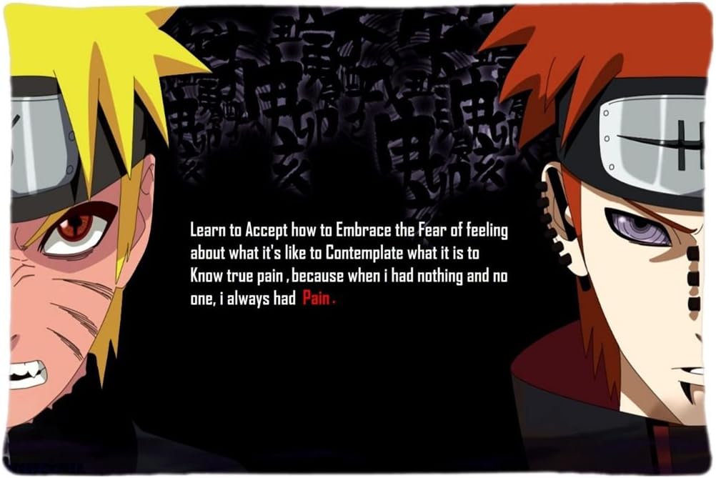 Naruto Quotes About Pain Surful Gift Pillow Case ~ Akatsuki Anime Characters Eyes Hate Naruto Pain  Pein Quotes ~ Image (One Side) Custom 30X20 Inches Pillowcase : Amazon.ca:  Home