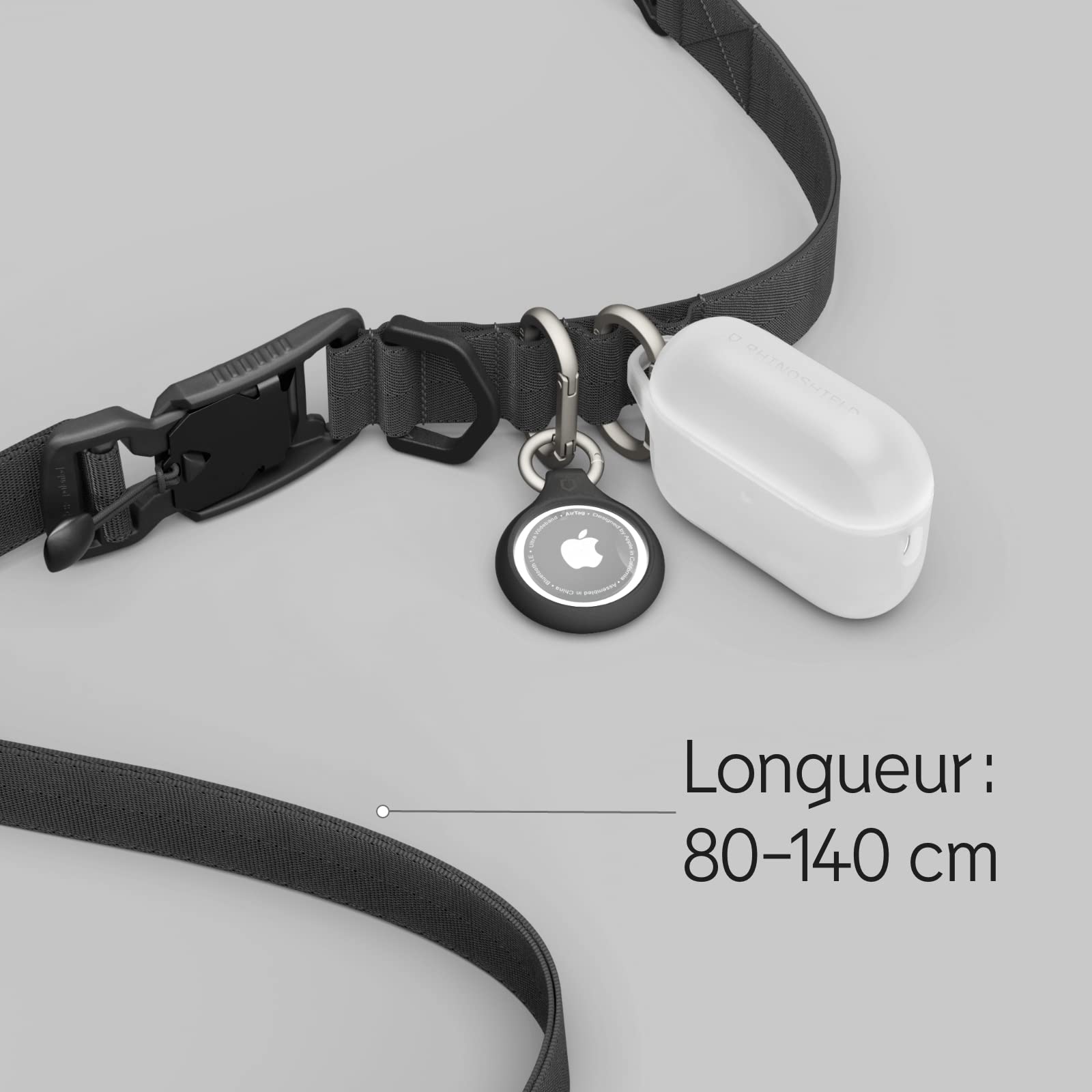 RHINOSHIELD Sangle de téléphone Boucle magnétique avec système d'attache ultra-rapide, boucles supplémentaires pour accrocher des accessoires(Adaptateur pour lanière de téléphone inclus)