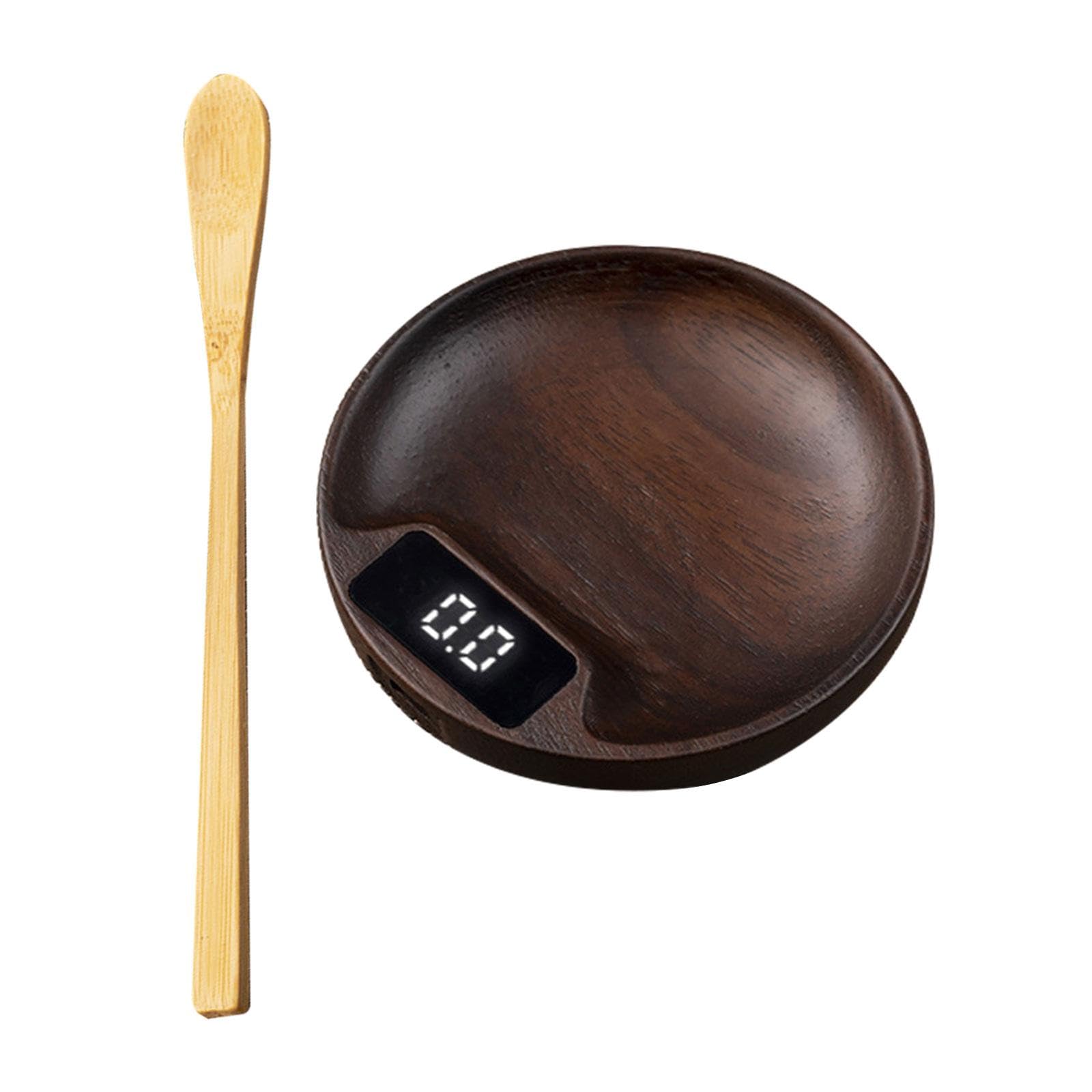 Juego de 3 balanzas electrónicas de madera recargables profesionales para el hogar, oficina, sala de té A