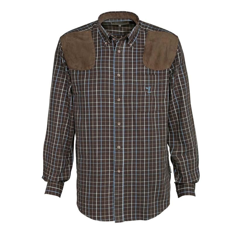 Chemise de chasse Sologne Percussion marron en coton résistant - 2
