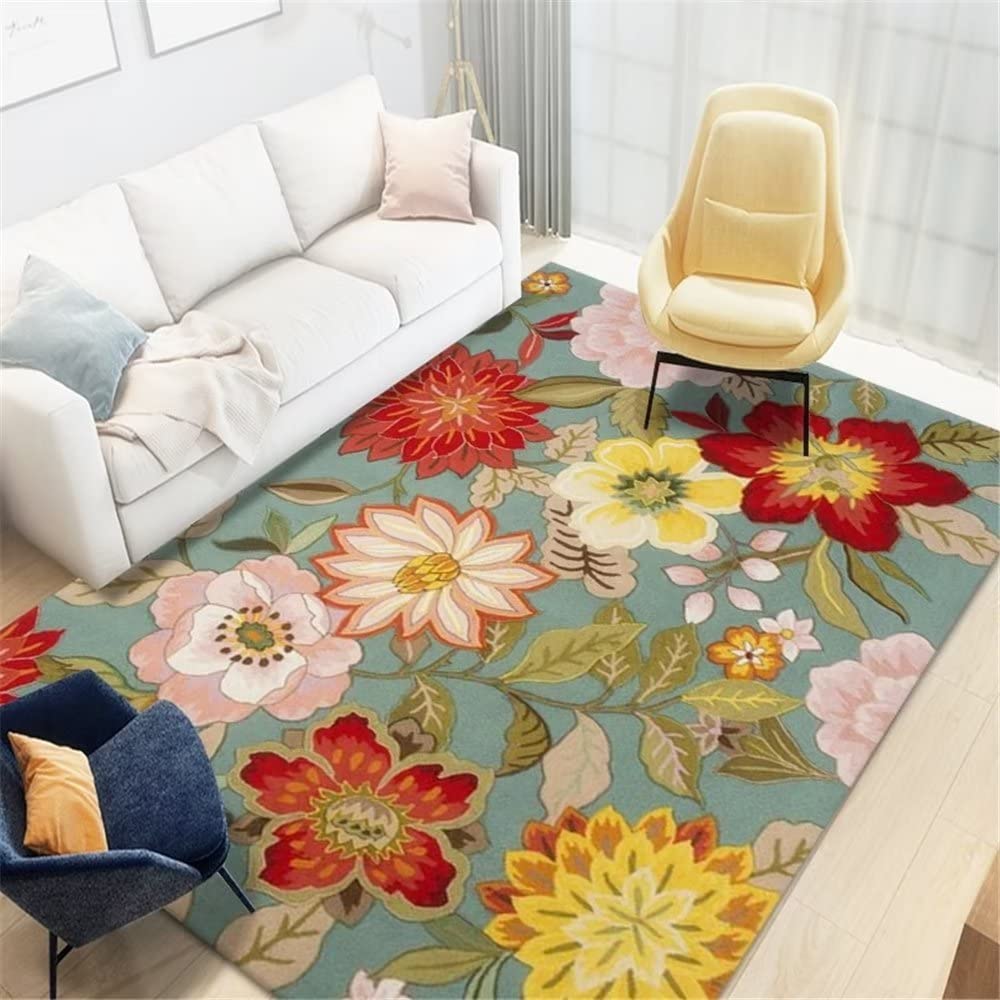 Tapis lavable et durable rouge 140x200 pour un salon design ou une chambre d'enfant