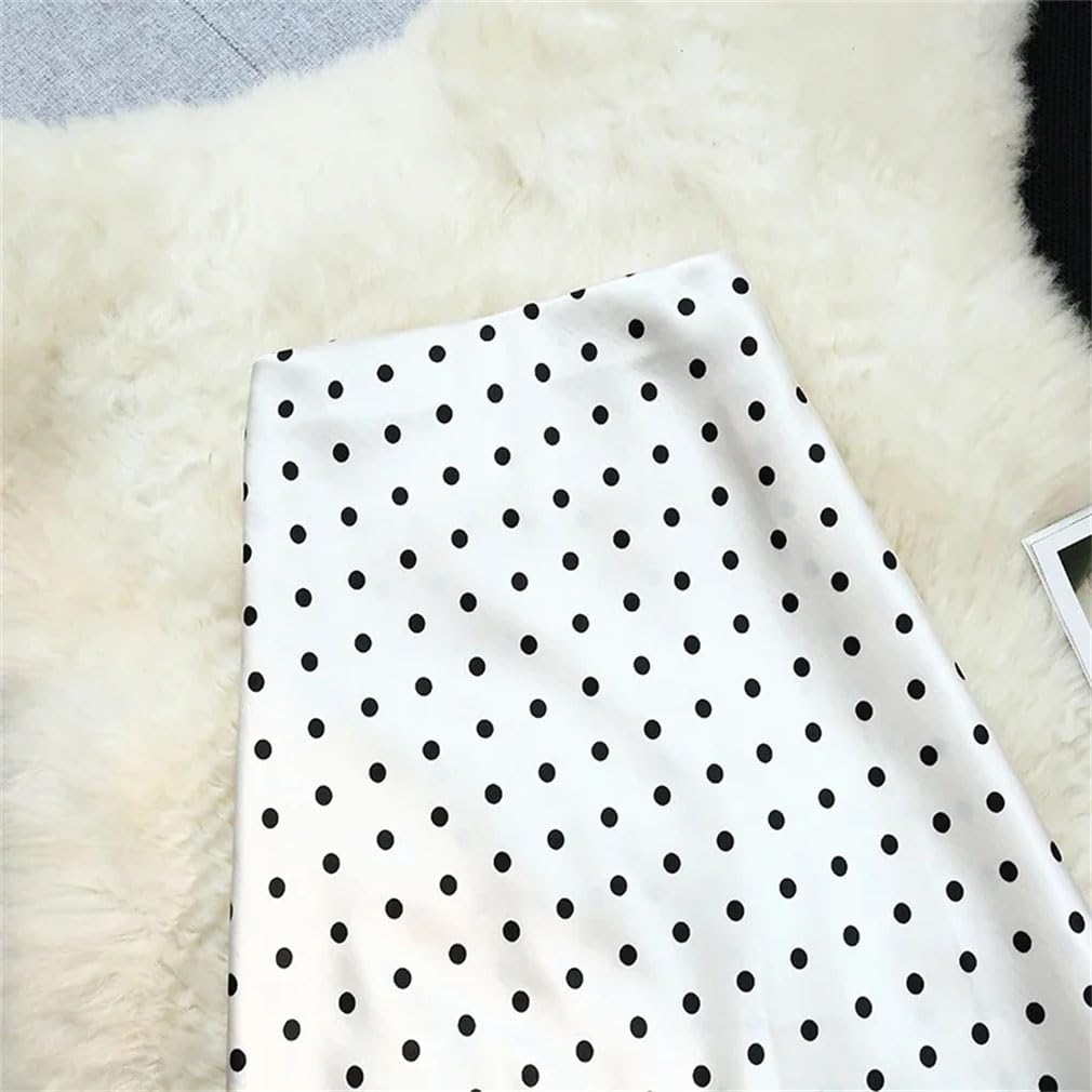 Jupes sirène vintage en satin à pois pour femmes, jupes mi-longues décontractées taille haute