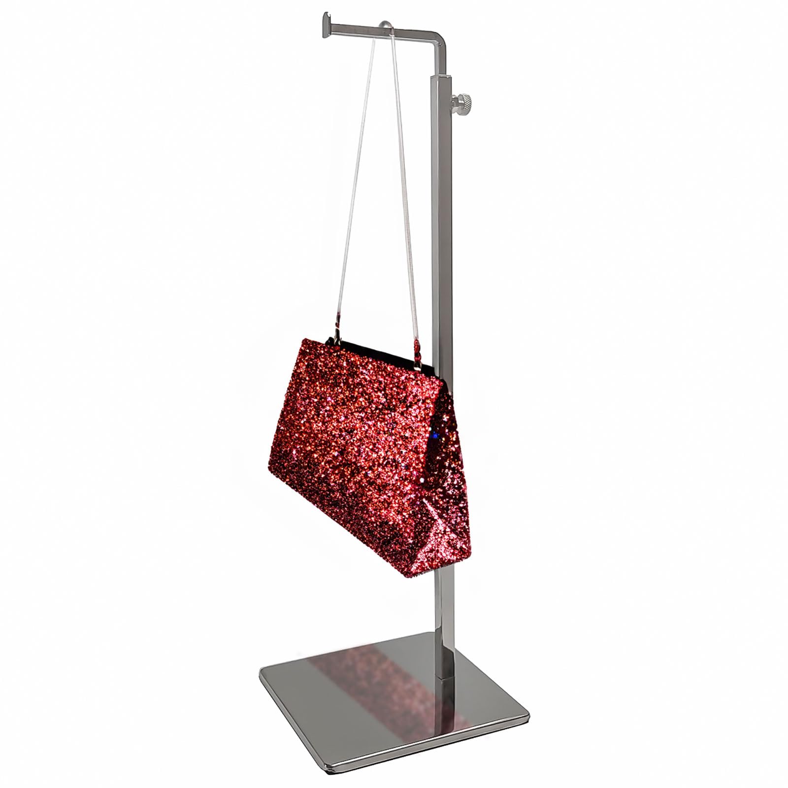 Handbag Hanger Counter Display Stand - Adjustable Height - Chrome Finish - Handbags, Purses, Scarves, Accessories. Shop Display, Home Storage (G500)