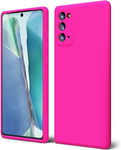 oakxco Funda para teléfono Samsung Galaxy Note 20 5G, silicona líquida, color sólido brillante fluorescente, funda protectora mate de goma TPU suave