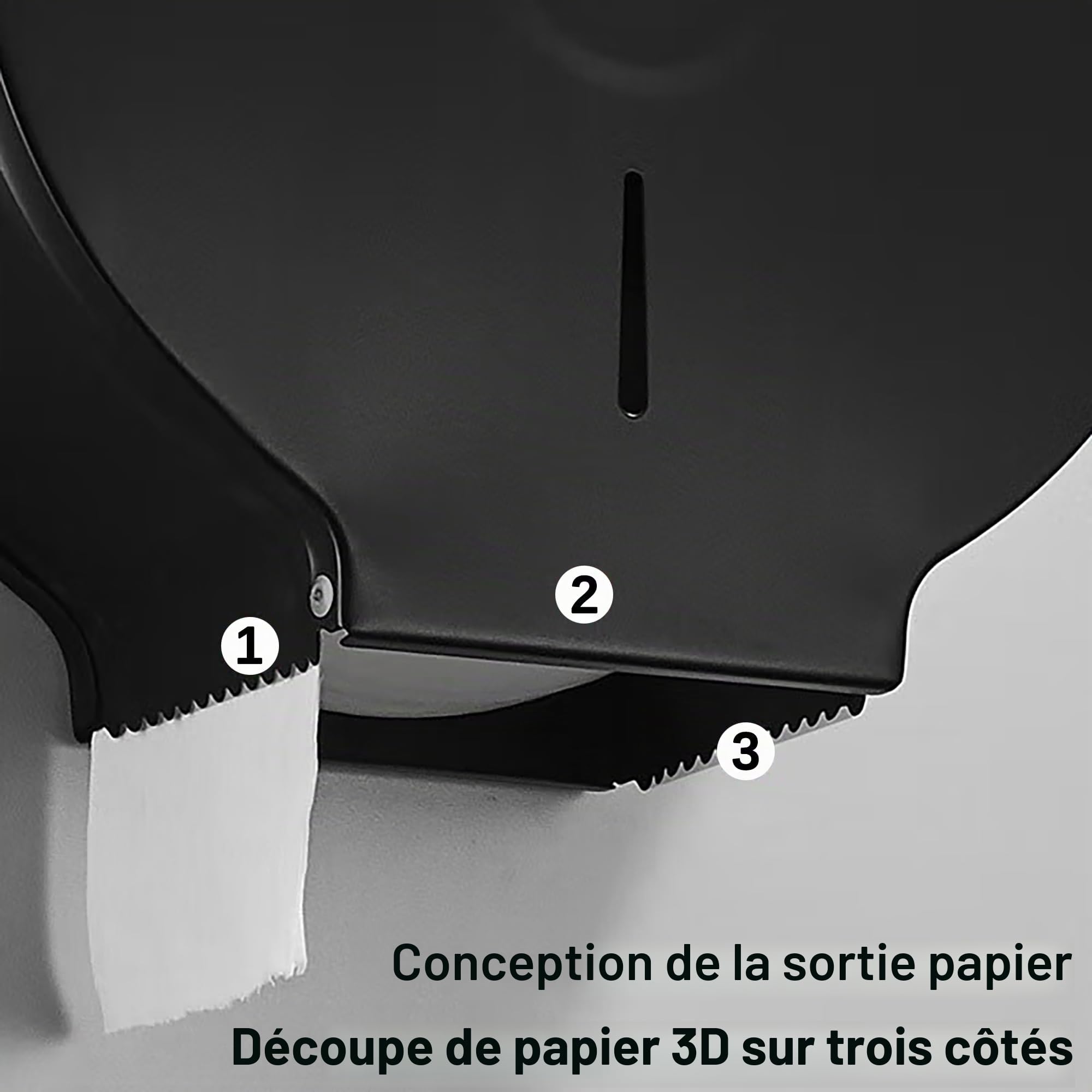 NICEME Distributeur de Serviettes en Papier - Distributeur de Serviettes en Acier Inoxydable verrouillable - Porte-Papier Toilette Professionnels - Diamètre 255mm Broche 40mm - Noir