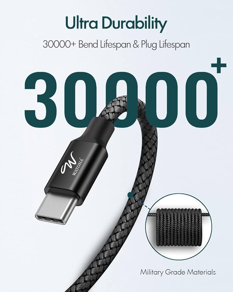 Yon Express SET【Type-C】 size:M Wayona Type C to Type C 65W/3.25A Fast Charging 3M/10ft Long