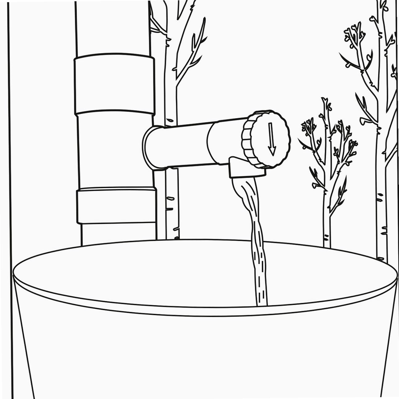 WERKA PRO Collecteur Récupérateur d'Eau de Pluie Ø 80 mm PVC Sable Vanne d'Arrêt Intégrée