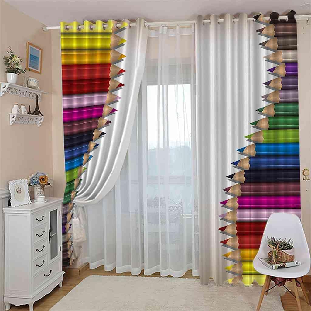 Modern Blackout Curtains with Eyelet 3D Printed Thermal Insulated Window Treatments Color Brush Ideas Living Room Bedroom Window Drapes 2 Panel Set 72" X 108" (2XW27.5"xL63")