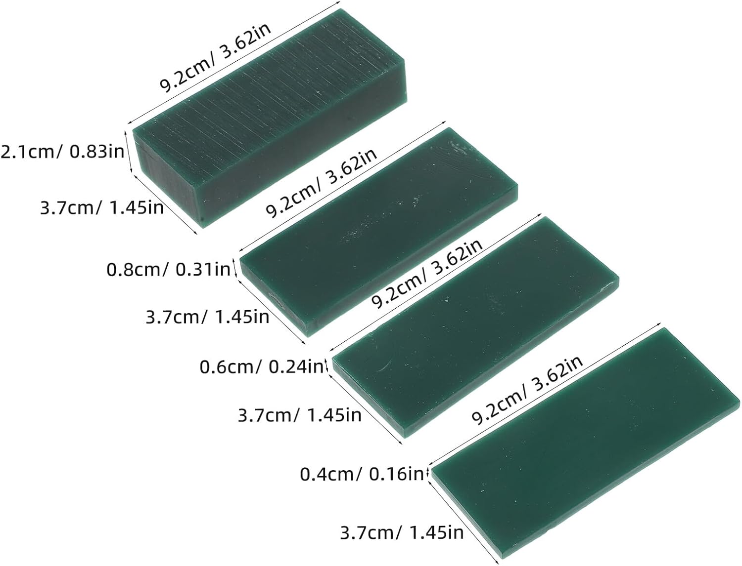 Luxshiny 15pcs Jewelry Carving Wax Sliced Modeling Blocks Green Casting Wax Sheets for DIY Ring Making and Jewelry Crafting