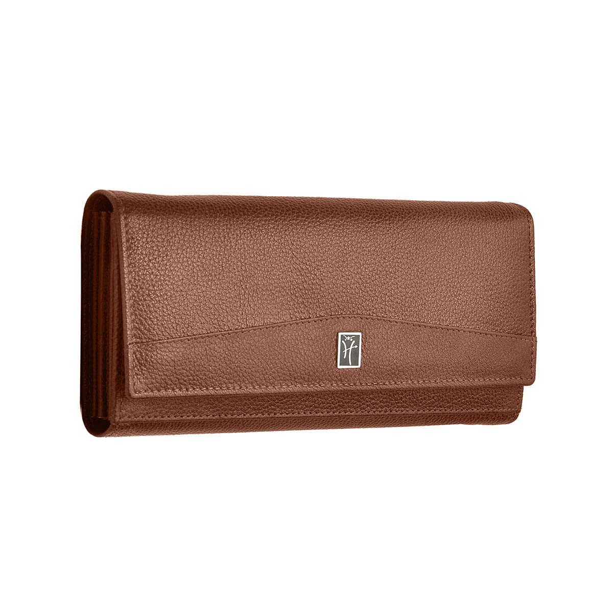 hawai Genuine Leather Chocolate Brown Wallet for Women | 3 Card Slots | 2 Photo ID Window | 5 Zippered Pocket | 4 Compartment | Ladies Wallet | Stylish Clutch |-picture-12