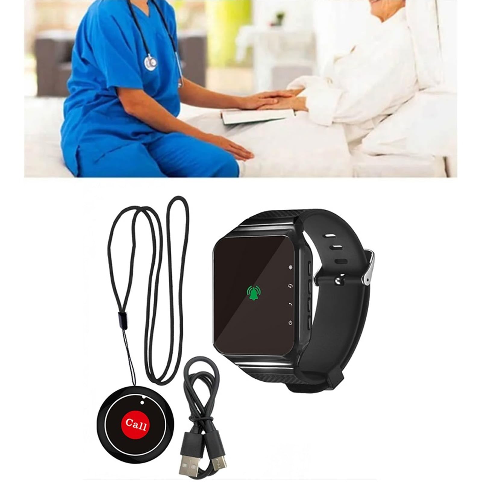Dispositif Poignet D'alarme Rechargeable pour L'hôpital Use sans Fil Systèmes Pager Receiver Récepteur Infirmier Notification Dispositif