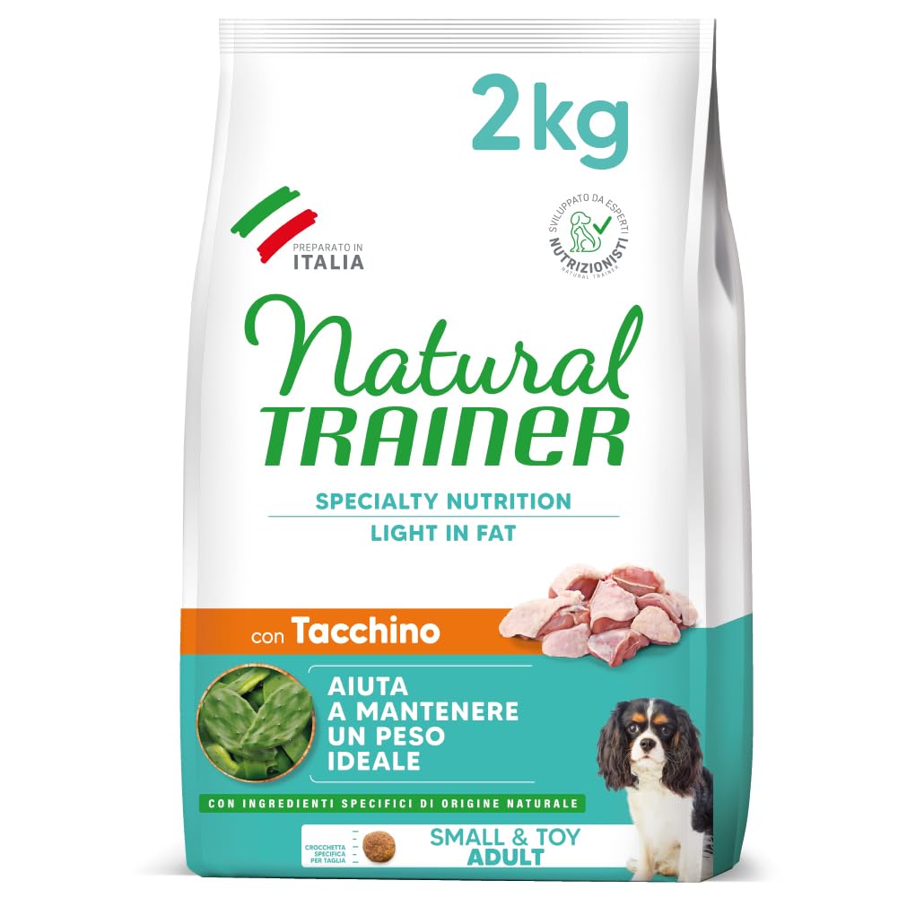 Natural Trainer Ideal Weight Small & Toy Cibo per Cani Adulti Light in fat con Tacchino - 2kg