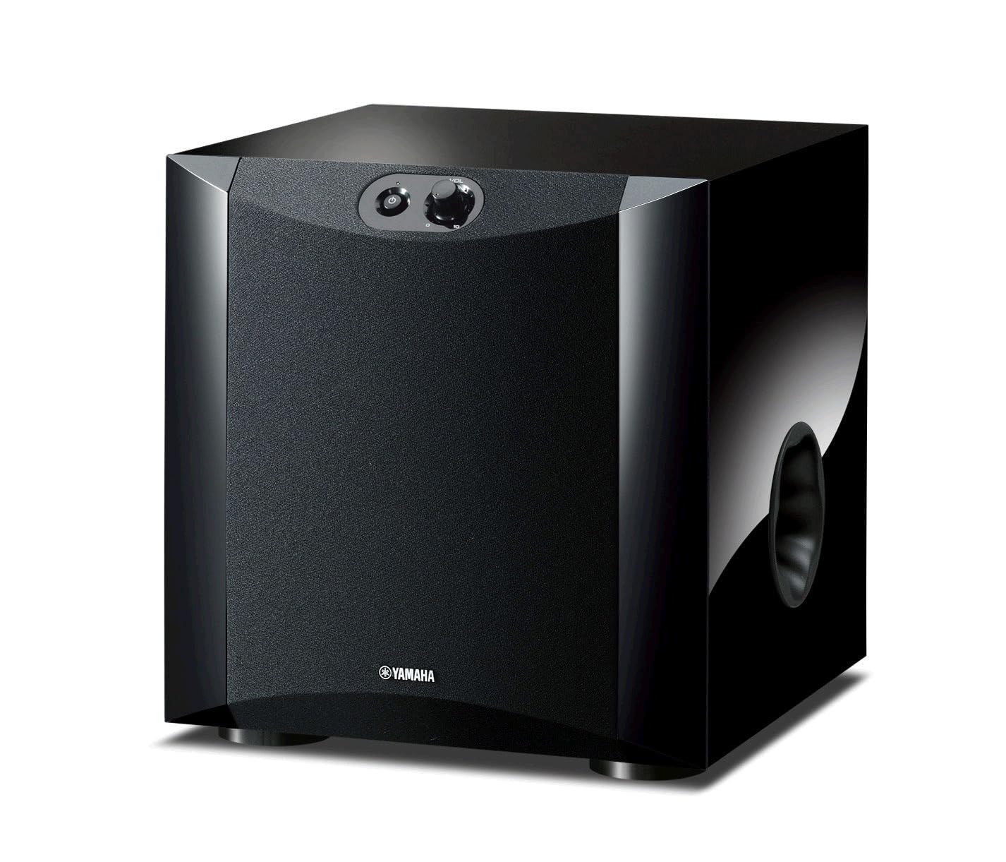 Yamaha NS-SW200 Front Firing-Subwoofer mit patentiertem Twisted Flare Port Bassreflexrohr klavierlack schwarz