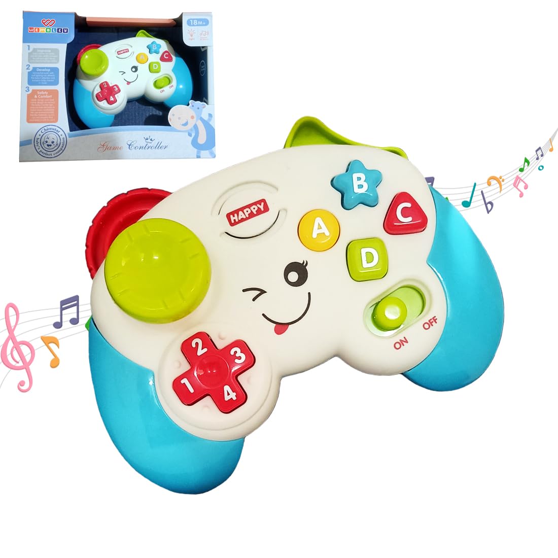 Wembley Baby & Toddler Toys Electronic Early Development Activity Toys Game & Learn Controller Interactive Pretend Play Video Game with Sound Music Lights Ages 6+ Months