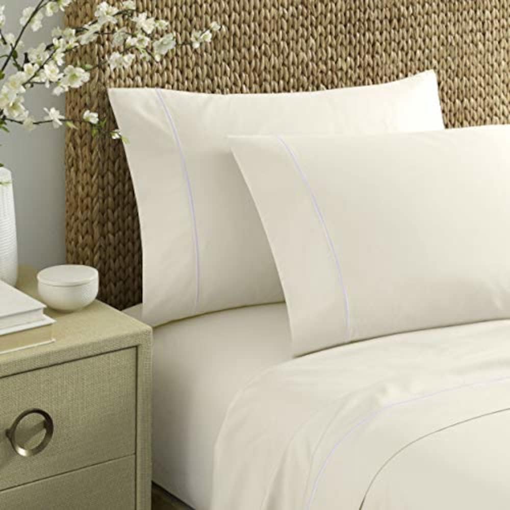 Nautica - King Sheets, Cotton Sateen Bedding, 400 Thread Count, Silky Smooth & Wrinkle Resistant (Regatta White, King)